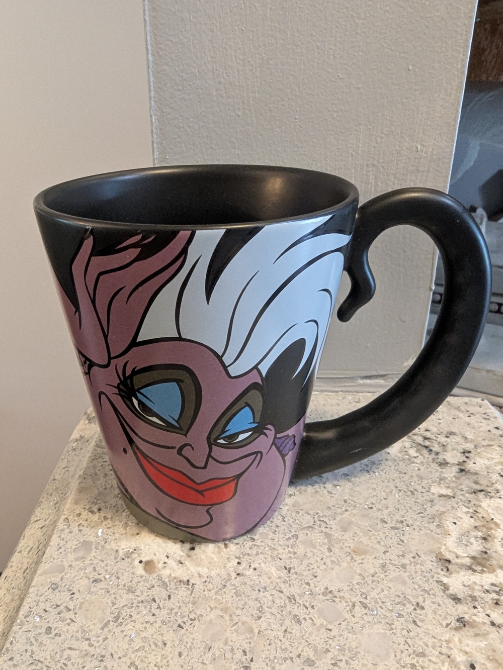 Disney Villains Ursula Black Ceramic Mug Large Face Graphic Little Mermaid